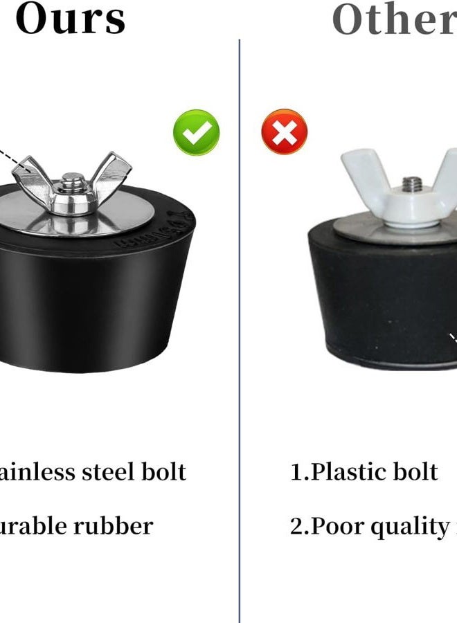 ADKUN 2 Pieces Pool Winterizing Plug Premium 1.25" to 1.5" Swimming Pool Winter Expansion Plugs with SS Screw, Stainless Steel Bolts, Heavy Duty Rubber (1.5 inch) - Image 4