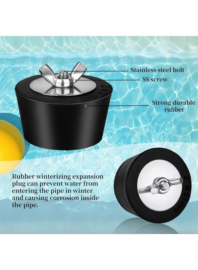 ADKUN 2 Pieces Pool Winterizing Plug Premium 1.25" to 1.5" Swimming Pool Winter Expansion Plugs with SS Screw, Stainless Steel Bolts, Heavy Duty Rubber (1.5 inch) - Image 3