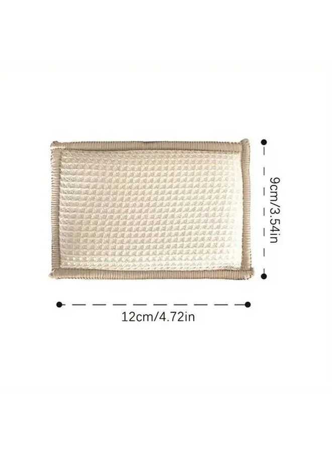 4pcs Light Brown Absorbent Kitchen Dishwashing Sponges Non Greasy Breathable Home Cleaning Tools For Dish Tableware - Image 2