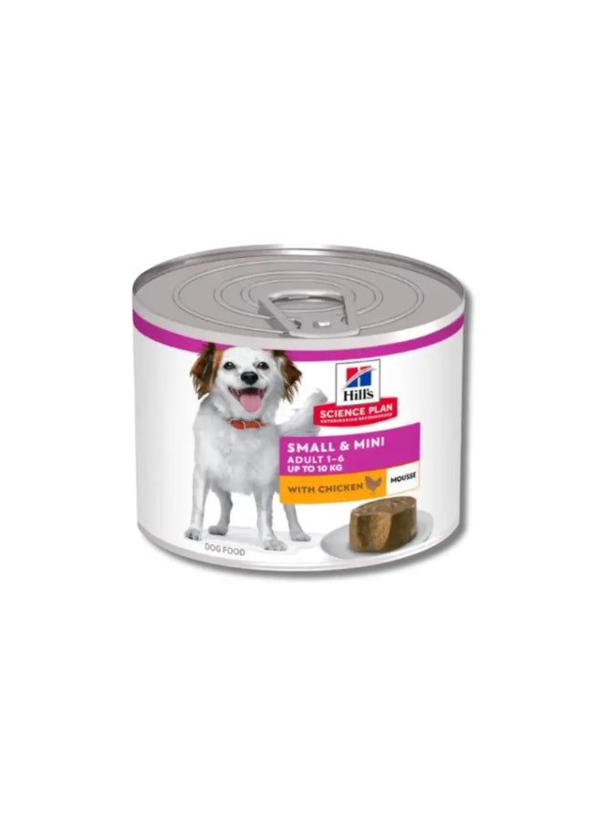 هيلز HILL'S SCIENCE PLAN SMALL & MINI ADULT DOG FOOD MOUSSE WITH CHICKEN 12X200G  - Image 1