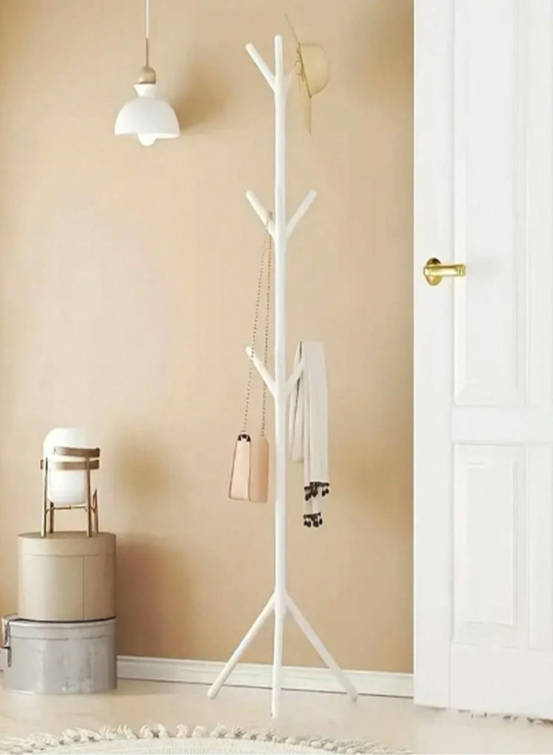 كيمايا حامل شماعات معاطف عصري، 9 خطافات و3 مستويات ارتفاع، رف قائم بذاته للملابس والقبعات والحقائب، مثالي للاستخدام في المنزل وغرفة النوم والمكتب، 170 سم، أبيض - Image 1