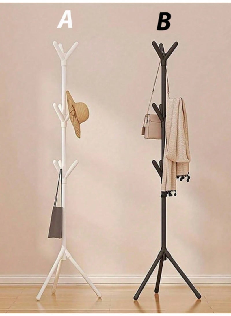 كيمايا حامل شماعات معاطف عصري، 9 خطافات و3 مستويات ارتفاع، رف قائم بذاته للملابس والقبعات والحقائب، مثالي للاستخدام في المنزل وغرفة النوم والمكتب، 170 سم، أبيض - Image 2