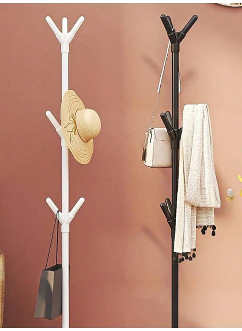 كيمايا حامل شماعات معاطف عصري، 9 خطافات و3 مستويات ارتفاع، رف قائم بذاته للملابس والقبعات والحقائب، مثالي للاستخدام في المنزل وغرفة النوم والمكتب، 170 سم، أبيض - Image 3