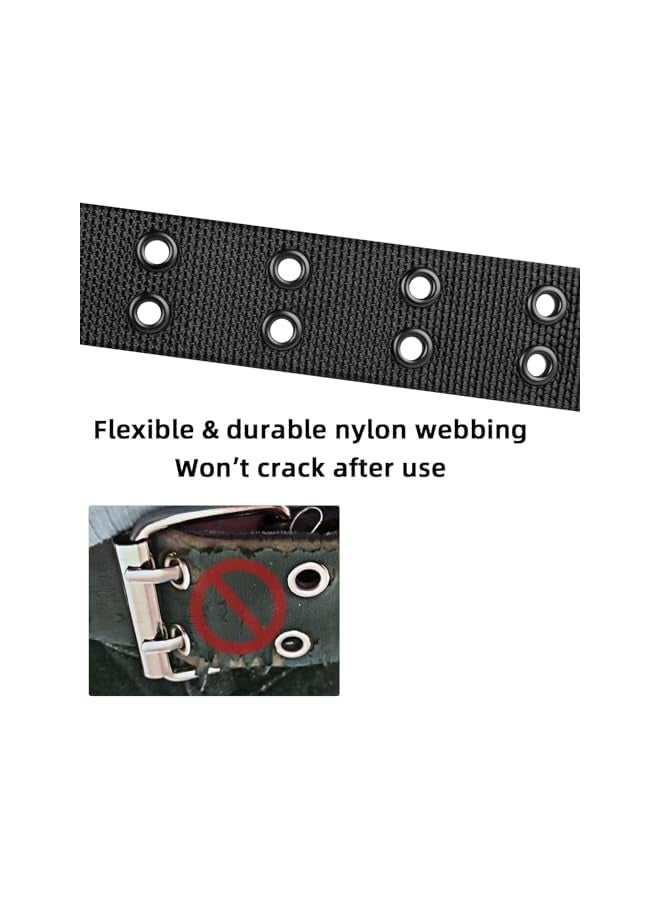 PROMASS Double Prong Belt, Premium Men's Belt, Plus Size 39 to 67'' Black Grommet Nylon Belts for Men Women Unisex  - Image 5