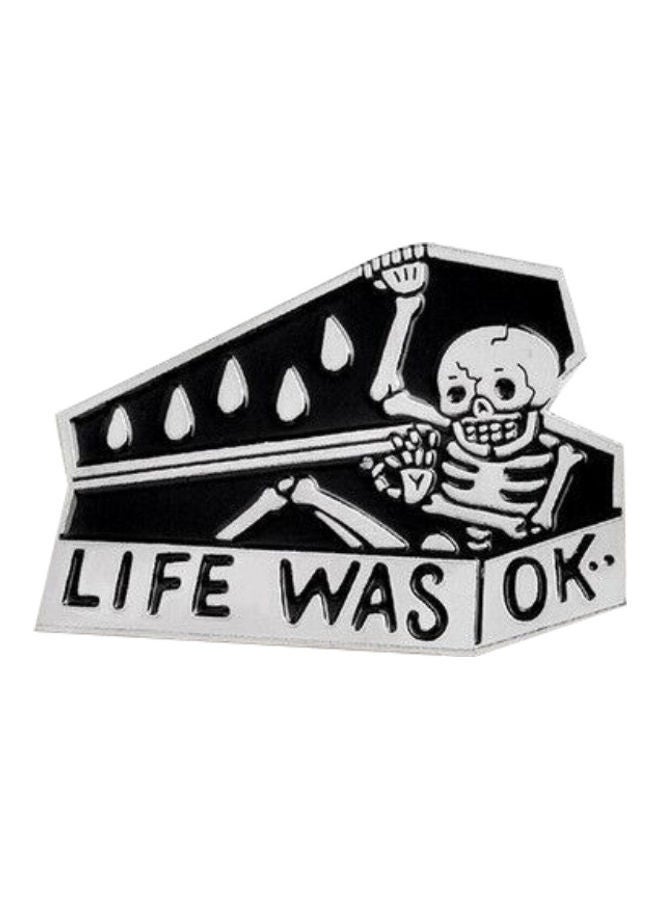 NIBEMINENT Funny Skull In Coffin Enamel Brooch Pin Badge Denim Jacket Collars Ornament