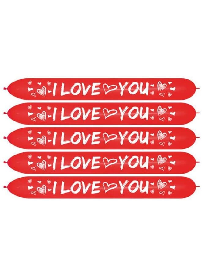 Party Time 3 Piece I Love You Modern Link O Loon Balloons - Image 1