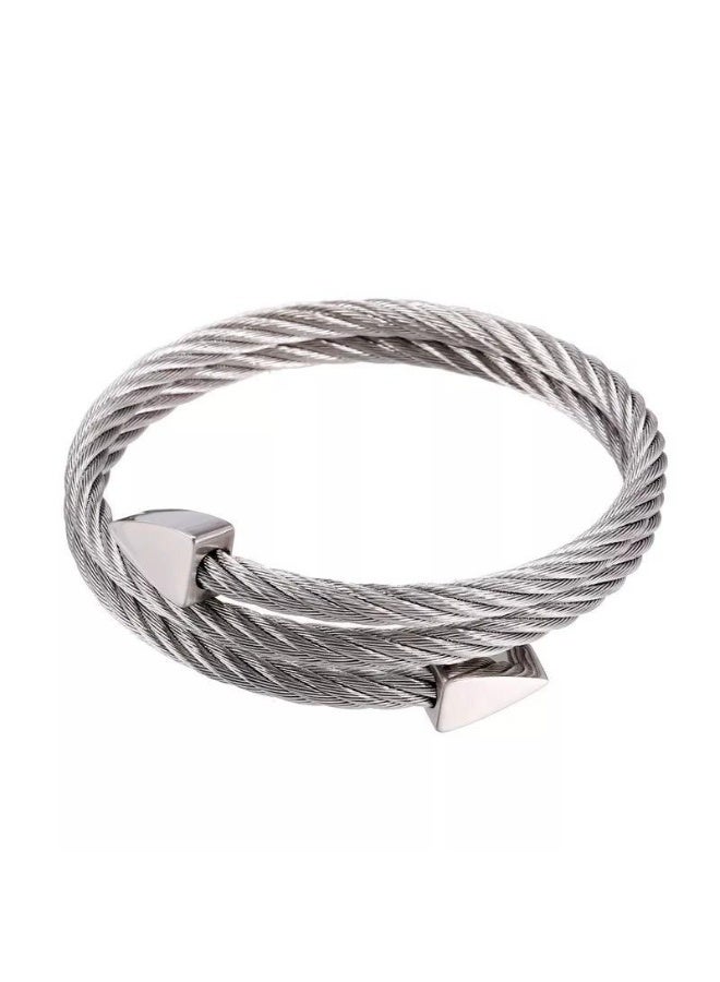 Mostafa Al Attar Luxury Titanium Steel Arrow Bracelet, Modern Adjustable Open Bracelet for unisex - Image 3