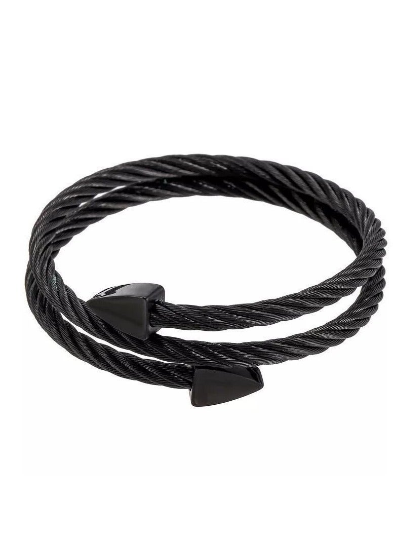 Mostafa Al Attar Luxury Titanium Steel Arrow Bracelet, Modern Adjustable Open Bracelet for unisex - Image 2