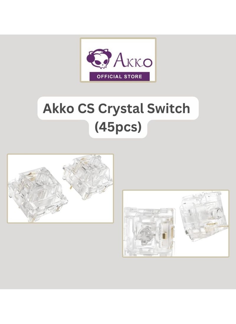 AKKO - Akko CS مفاتيح خطية شفافة كريستالية، 3 Pin 43gf مفتاح لوحة المفاتيح متوافق مع لوحة المفاتيح الميكانيكية ذات الإضاءة الخلفية MX 45 قطعة - Image 1