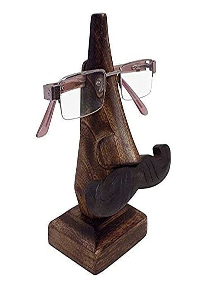 BOGEN LITE Wooden Art Eyeglass Round Shape Spectacle Holder Handmade (Moustache) - Image 2
