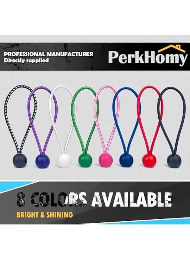 PerkHomy 30 PCS Ball Bungee Cord 6 Inch Heavy Duty Bungie Cord Balls for Tarp Tie Down Canopy Camping Tents Cargo Holding Wire Hoses Patio Umbrellas Awning (30pc White)  - Image 4