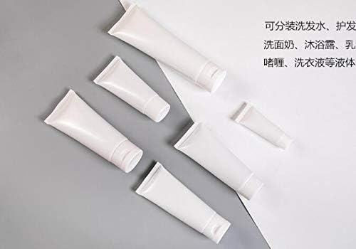 ericotry 12PCS White Empty Refillable Plastic Soft Tubes Cosmetic Sample Bottles Jars Makeup Travel Containers for Lotion Lip Balms Shower Gel Cleanser Shampoo Toiletries 50ml