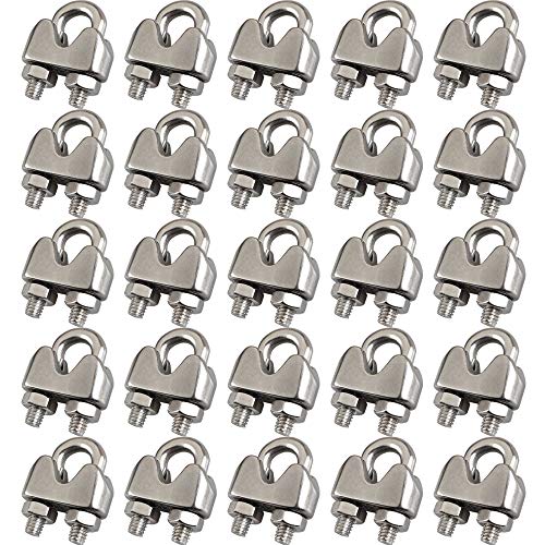 Cozihom 3/16 Inch M4 Wire Rope Cable Clip Clamp, 304 Stainless Steel, U Bolt Saddle Fastener, 25 Packs - Image 1