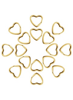 Oubaka 50Pcs Heart Shaped Split Key Rings Metal Key Rings Crafts Diy Keychain Bulk For Home Car Office Organization Arts & Crafts Projects Lanyards (Gold)  - Image 1