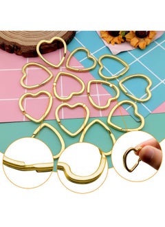 Oubaka 50Pcs Heart Shaped Split Key Rings Metal Key Rings Crafts Diy Keychain Bulk For Home Car Office Organization Arts & Crafts Projects Lanyards (Gold)  - Image 5