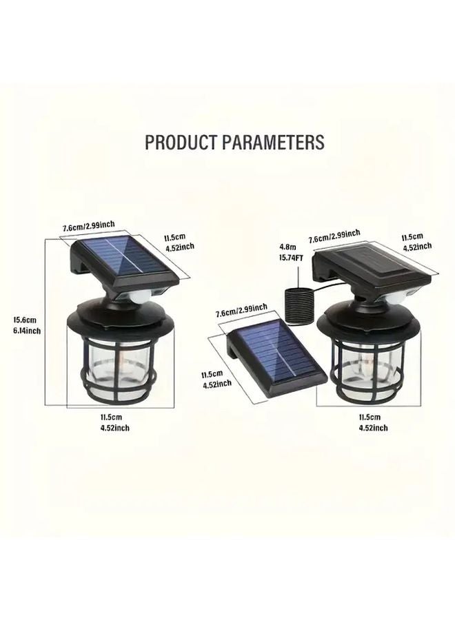 أضواء الحائط الشمسية المدورة المتكاملة مع استشعار الحركة في الهواء الطلق بـ 3 أوضاع للفناء - Image 3
