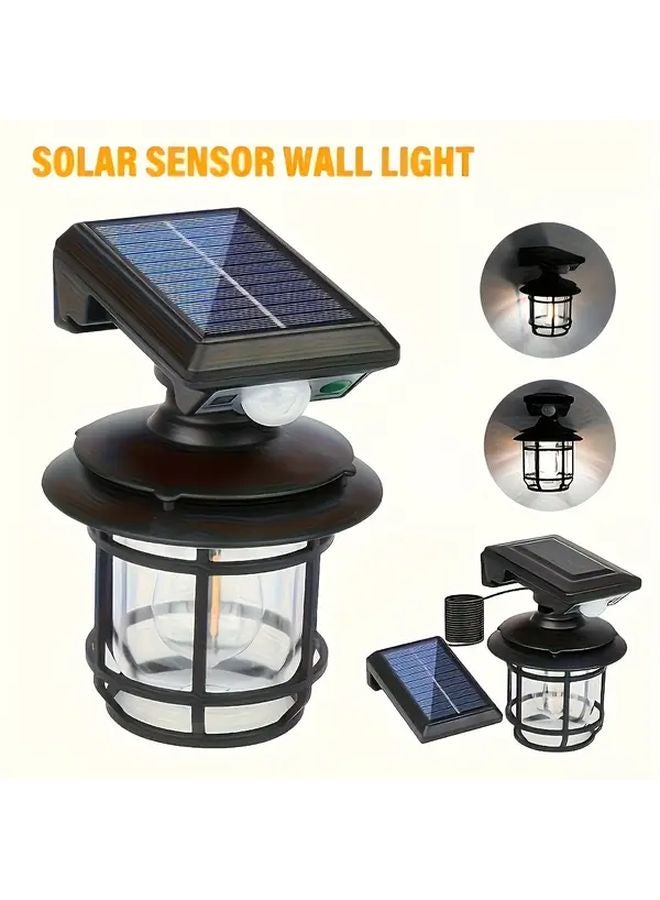 أضواء الحائط الشمسية المدورة المتكاملة مع استشعار الحركة في الهواء الطلق بـ 3 أوضاع للفناء - Image 2