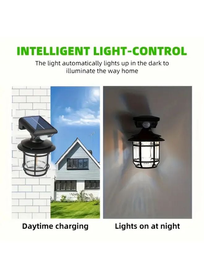 أضواء الحائط الشمسية المدورة المتكاملة مع استشعار الحركة في الهواء الطلق بـ 3 أوضاع للفناء - Image 5