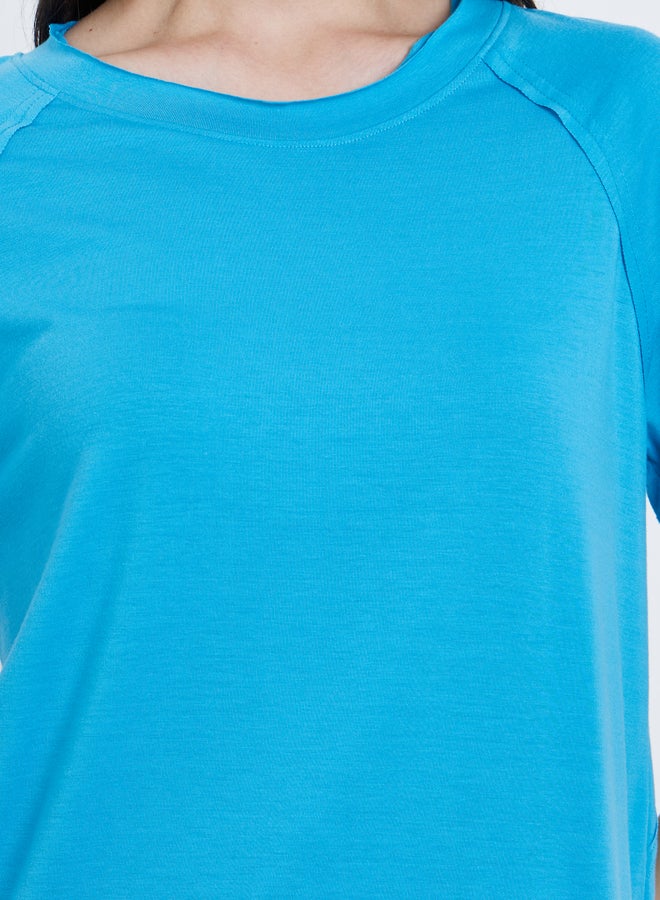 تايك تو تي شيرت نسائي أزرق بياقة مستديرة - Image 3