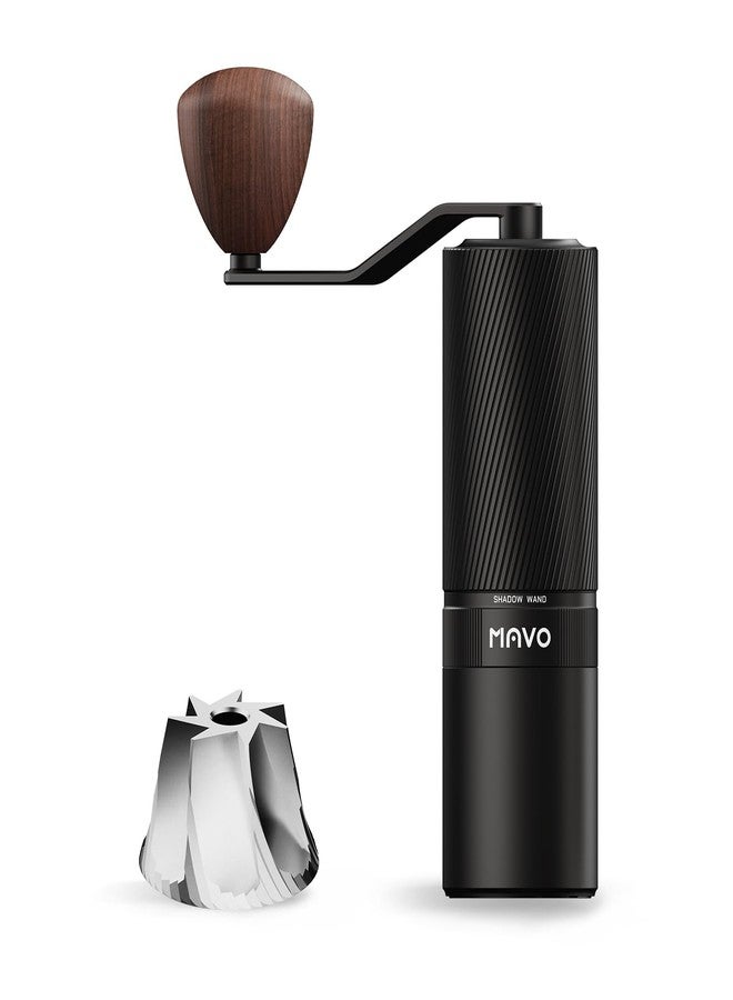 MAVO Manual Coffee Grinder, Shadow Wand Hand Coffee Grinder, Capacity 25g with CNC Stainless Steel 7-Axis Conical Burr, Adjustable Setting, Burr Coffee Bean Grinder for Pour Over, Espresso (Black) - Image 1