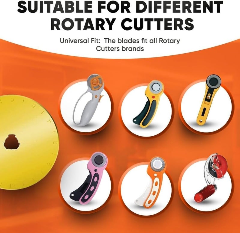 Kingsource SKS-7 Titanium Coated 40 Packs 45mm Pack Rotary Cutter Blades Replacement Compatible with Olfa, Fiskar, Martelli, Truecut Cutter Patchwork Tool, Perfect for Cuts Fabric, Sewing, Leather and Paper - Image 5