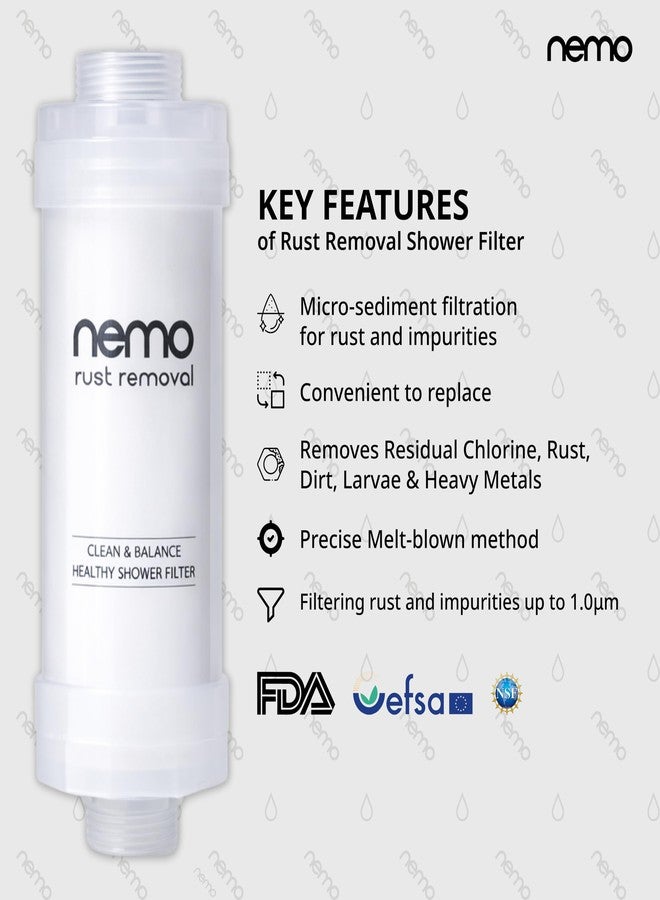 NEMO Rust Removal Shower Filter | Made in South Korea | Visible Melt-Blown Sediment Filter (1.0µm) | Removes Residual Chlorine, Rust, Heavy Metals & Larvae | Cleaner Shower Water for Skin & Hair - Image 4