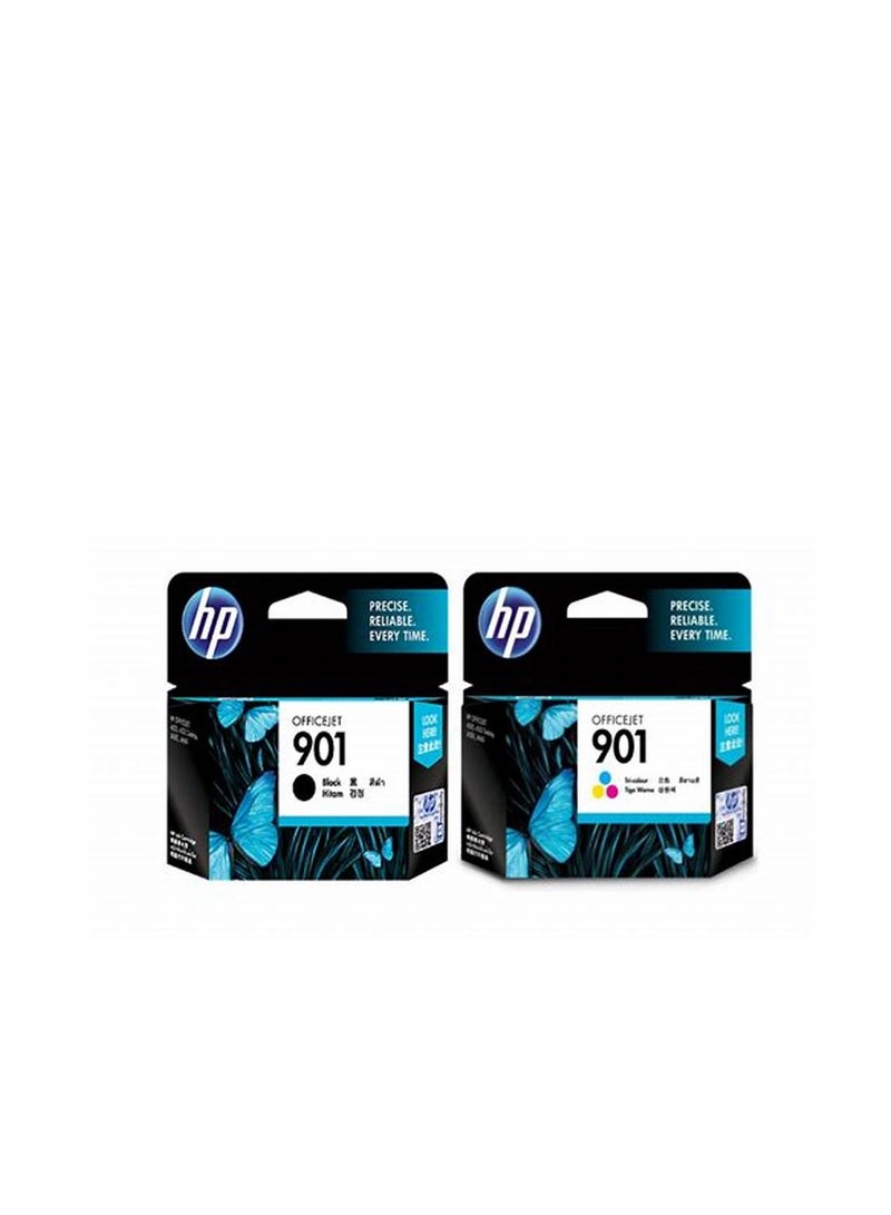 حبر متناسق مجموعه مكونه من خرطوشتان  901 اسود و الوان