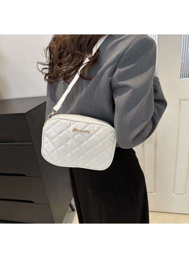 Women's PU Leather Shoulder Bag, Ladies Diamond Checkered Crossbody Bag Sling Bag Side Bag Carry Bag, Daily Commuting Small Square Bag Camera Bag Phone Bag Satchel Bag for Girls/College Students  - Image 2