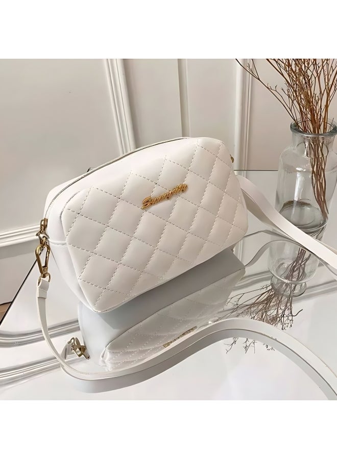 Women's PU Leather Shoulder Bag, Ladies Diamond Checkered Crossbody Bag Sling Bag Side Bag Carry Bag, Daily Commuting Small Square Bag Camera Bag Phone Bag Satchel Bag for Girls/College Students  - Image 5