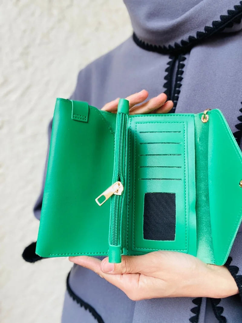 Çanta Trend Artificial Leather Orange Color Phone, Credit Card Coin and Paper Money Compartment Envelope Model Women's Wallet