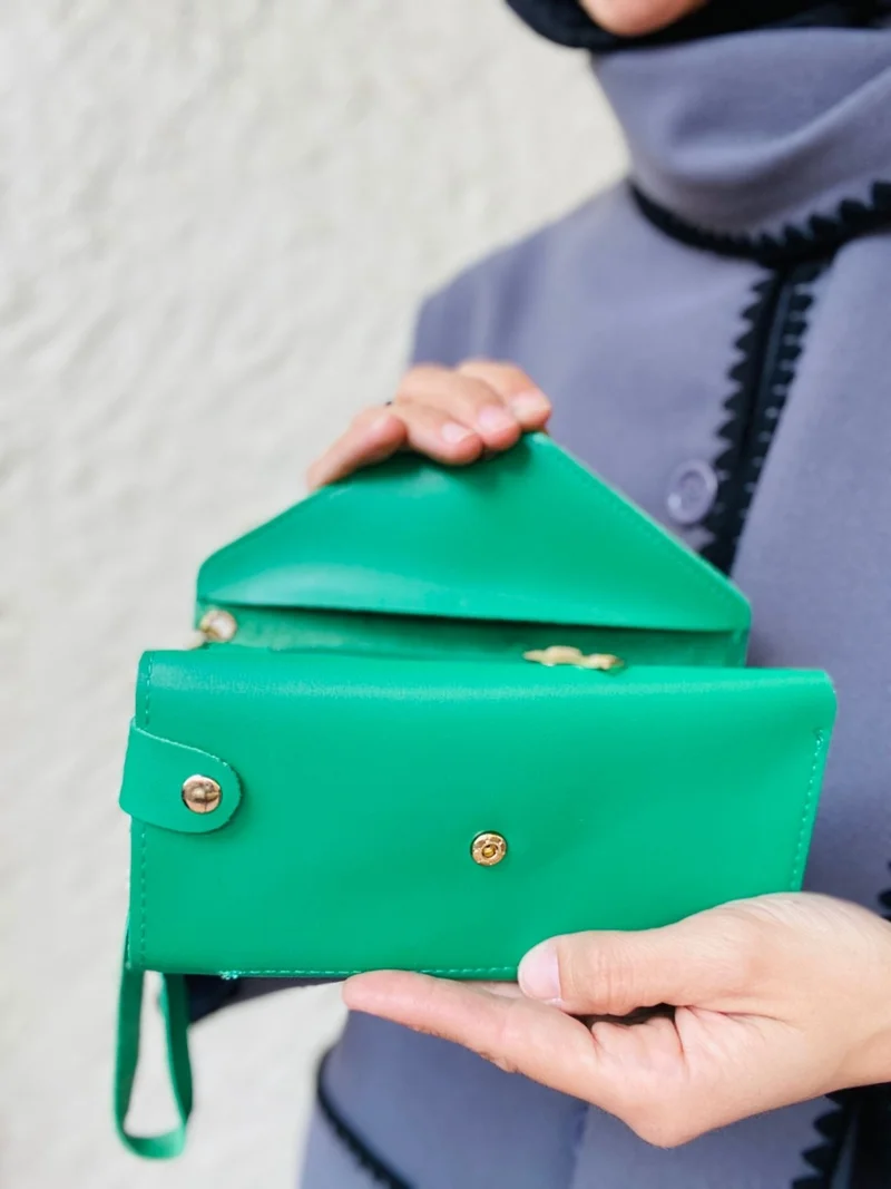 Çanta Trend Artificial Leather Orange Color Phone, Credit Card Coin and Paper Money Compartment Envelope Model Women's Wallet