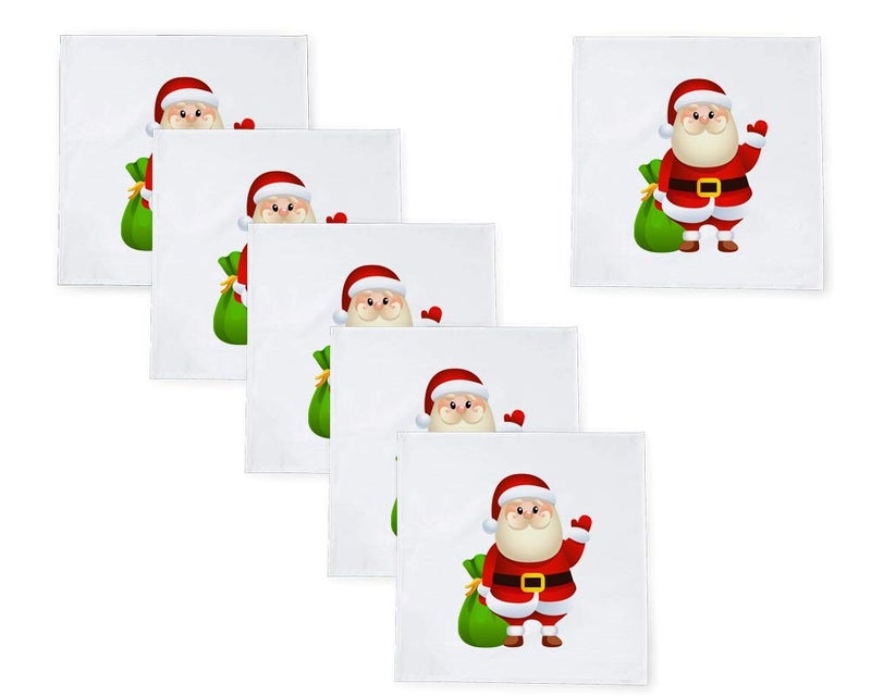 Khakee Christmas Theme Silk Napkins 10x 10Pack of 6