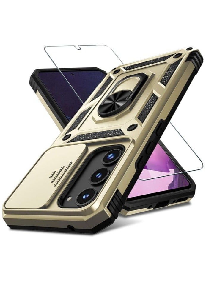 TEAM LUXURY Samsung Galaxy S24Plus Case, Slide Camera Cover, Built in Rotate Ring Kickstand, Heavy Duty Shockproof Protective Case  - Image 2