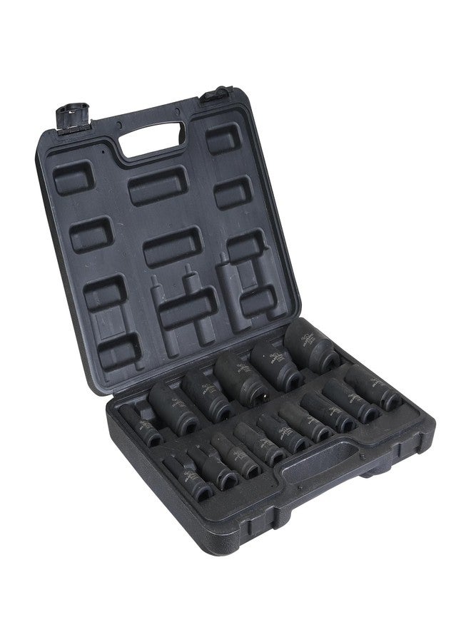 Elephant 1/2 Inch Square Drive Deep Impact Socket Set 6-Point Thin Wall 78 mm Length Set of 15 - Image 2
