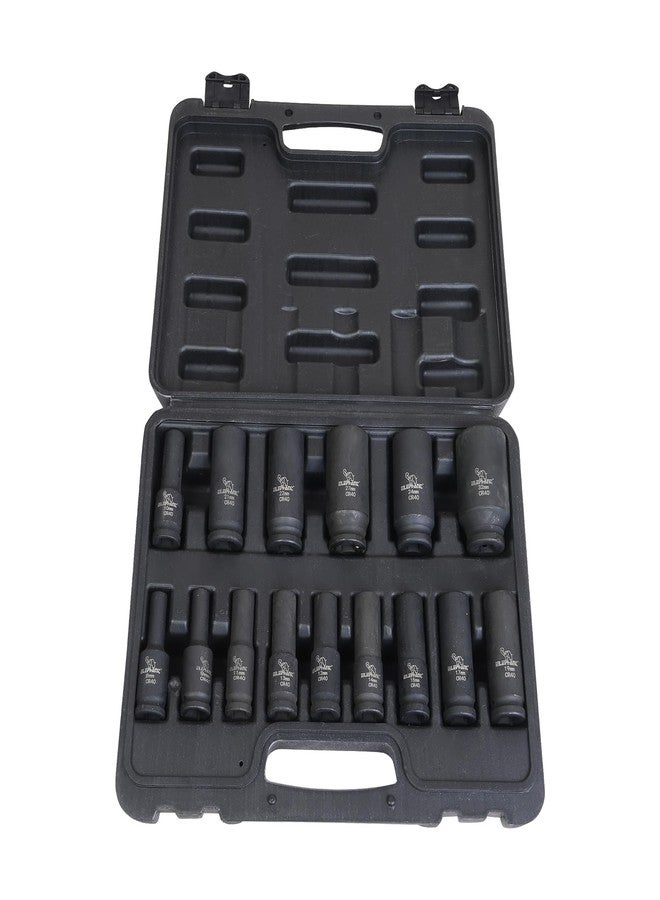 Elephant 1/2 Inch Square Drive Deep Impact Socket Set 6-Point Thin Wall 78 mm Length Set of 15 - Image 4