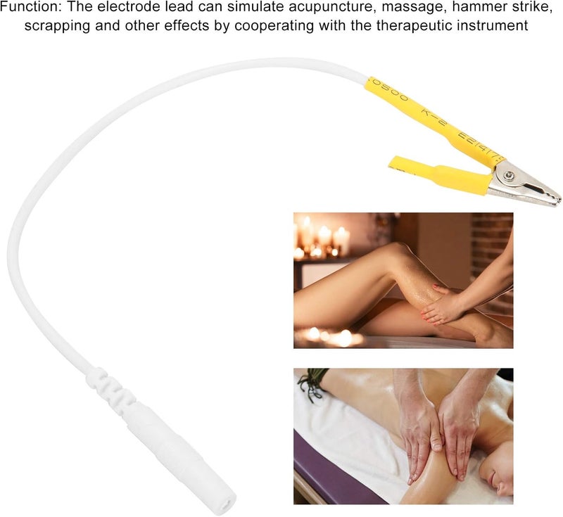 BesCable 20Pcs TENS Wire Cable Clip - Electrode Leadd Wires with Alligator Clips for TENS Unit Physiotherapy Machine (Yellow) - Image 4