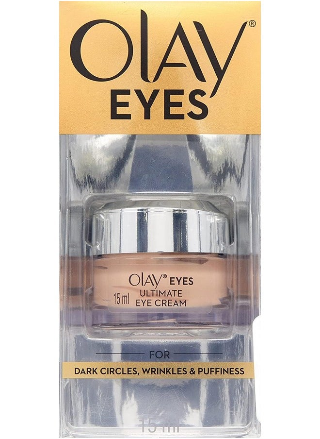 Olay - Eye Cream | Reduces Dark Circle, Wrinkles And Puffiness | With Peptides And Niacinamide | Normal, Oily, Dry & Combination Skin L Paraben & Sulphate Free | (15Ml, (Ultimate Eye Cream) - Image 1