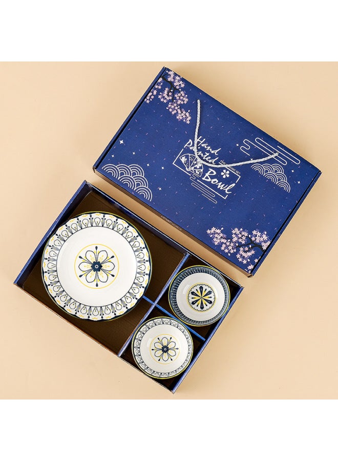 Underglaze Color Ceramic Dishes And Plates Tableware Gift Box Set Bowls And Chopsticks Set Bowls Opening Gifts Souvenirs