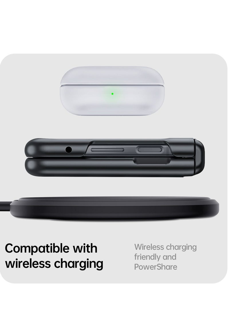 حافظة Motorola Razr 40 2023 مع واقي شاشة زجاجي خارجي، حافظة جلدية مع حماية مفصلية، حافظة هاتف صلبة رفيعة ذات تغطية كاملة من البولي كربونات - Image 3