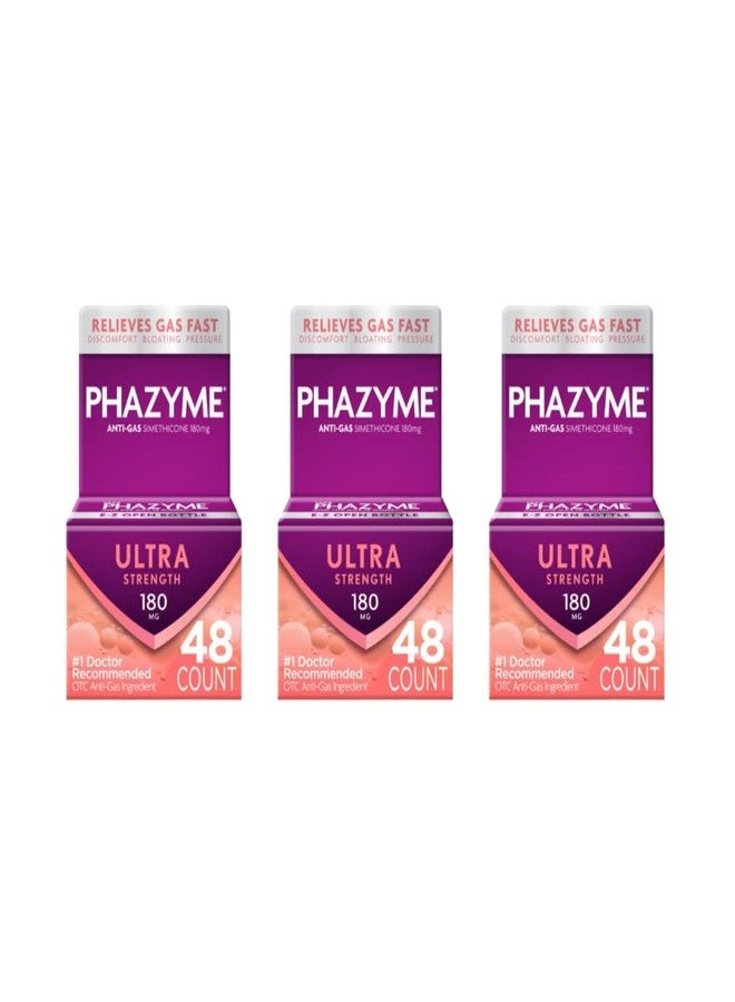 Phazyme Anti-Gas Ultra Strength 180 mg Softgels - 48 ct, Pack of 3 - Image 1