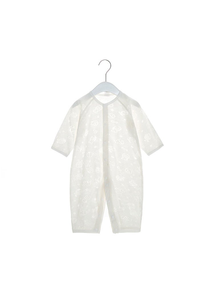 3-PCS Baby Onesie Wear Set，Thin Pure Cotton Baby Jumpsuit，Simple Lightweight Breathable Infant Romper，Comfortable Soft Skin Friendly Sweat Absorbing(Blue Yellow and White) ﻿ - Image 3