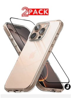 "New 2-Pack iPhone 16 Pro Max Case & Screen Protector – Clear TPU, Ultra Slim, Shockproof, Anti-Yellowing, Scratch-Resistant, Case Cover Clear"