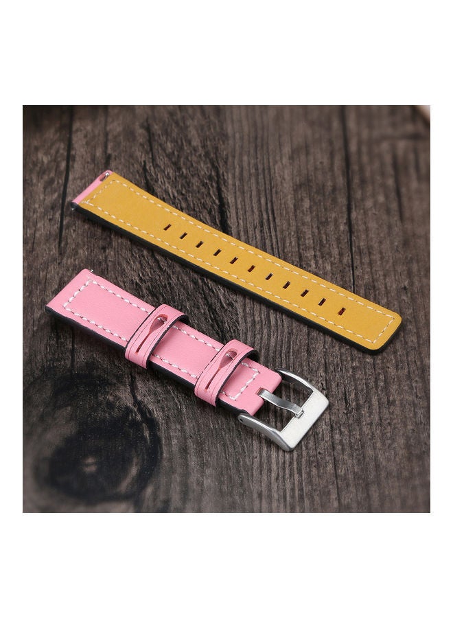 NIBEMINENT Leather Replacement Watch Strap For Huawei Gt 2 42mm / Honor Magic Pink - Image 1