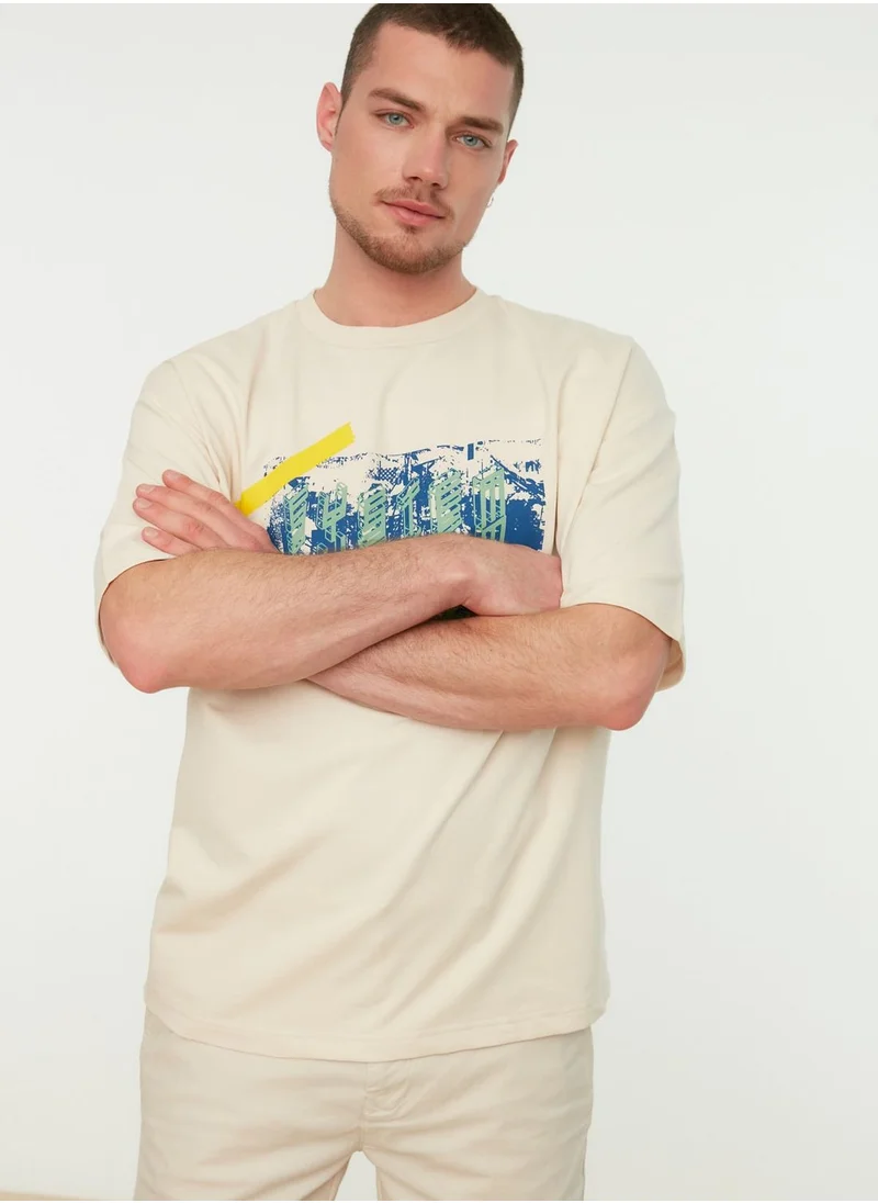 trendyol Graphic Oversize Short Sleeve Sweatshirt