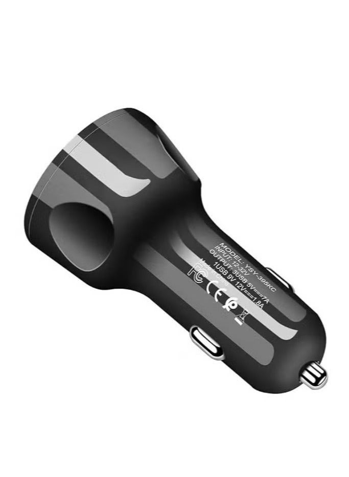 ELTRAZONE 55W Fast Charging Car Charger with QC3.0 + PD 20W Quick Charge, 3 USB Ports, DC 12V/24V Lighter Adapter – High-Speed Charging for iPhone, Android, and Multiple Devices - Image 2
