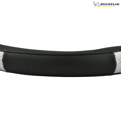 MICHELIN iFit Premium Faux Leather Steering Wheel Cover- Black & Grey Stich, DIY - No Tools Required to fit, iFit Technology Stretches to fit Most Steering Wheels - Image 3