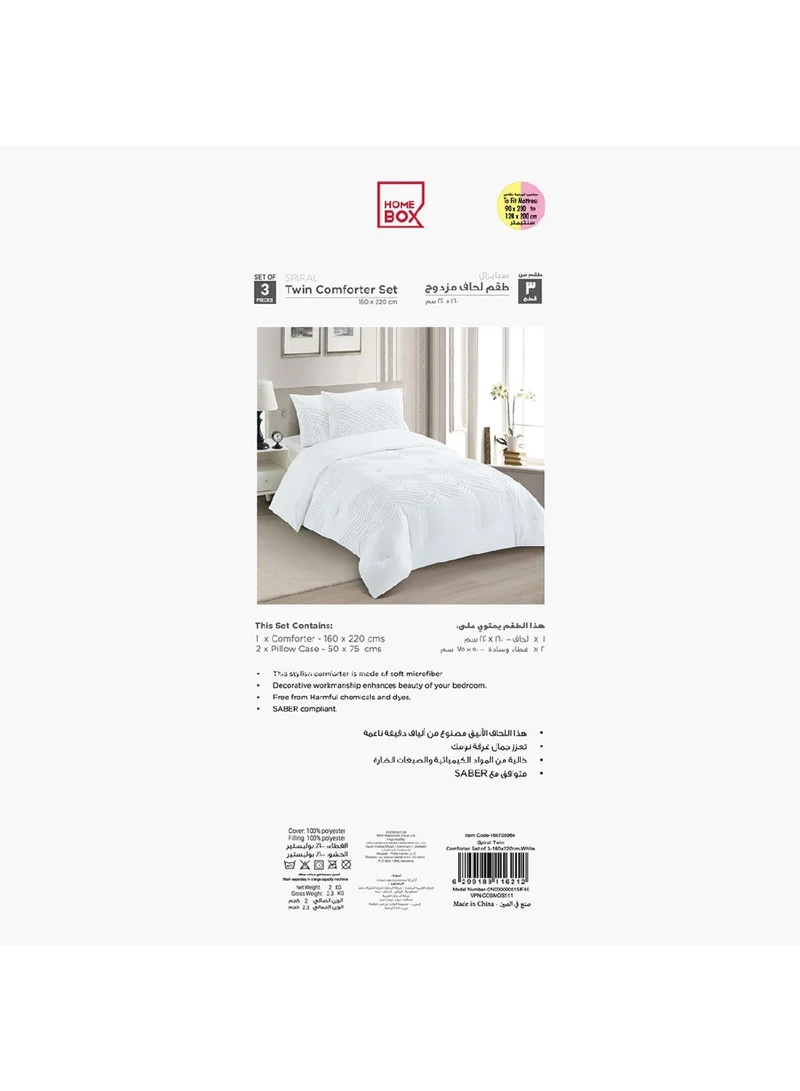 Home Box Spiral Twin 3-Piece Comforter Set 220 x 160 cm