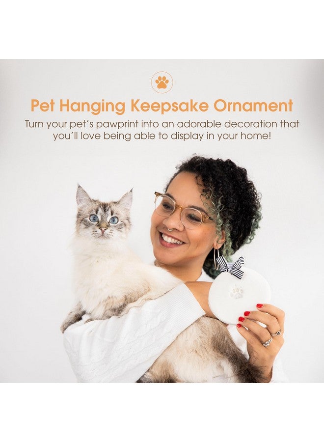 بيرل هيك مجموعة زينة تذكارية على شكل مخلب حيوان أليف من بيرهيد - زينة تذكارية من الطين المعلق للكلاب والقطط، أول زينة عيد ميلاد للحيوان الأليف، زينة عائلية مخصصة، 3 شرائط - Image 2