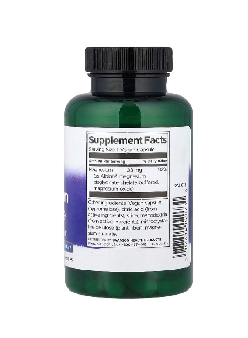SWANSON Albion Magnesium Glycinate 133 mg 90 Veggie Capsules - Image 2