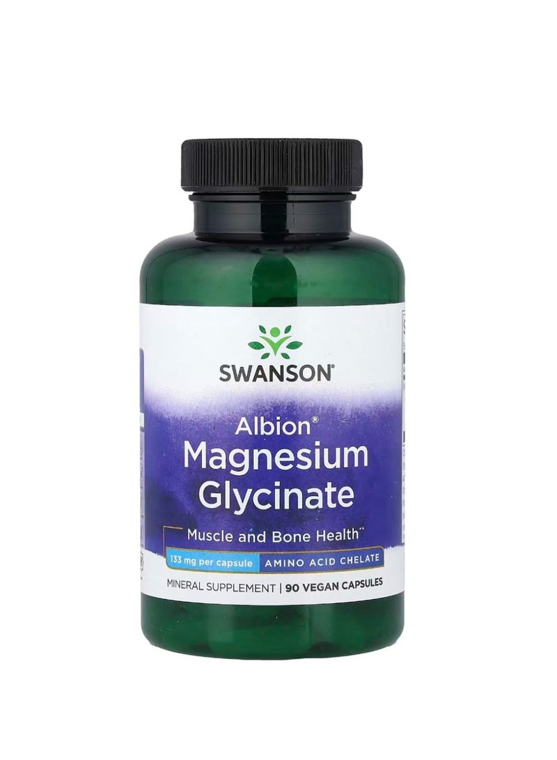 SWANSON Albion Magnesium Glycinate 133 mg 90 Veggie Capsules - Image 1
